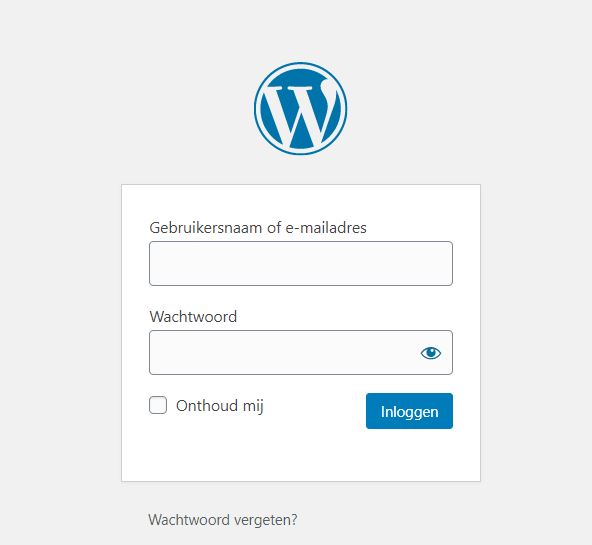 wordpress inlogscherm